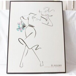 Rare 1991 TY WILSON Original Lithograph 24" x 18" Thinking Of You Made In Italy